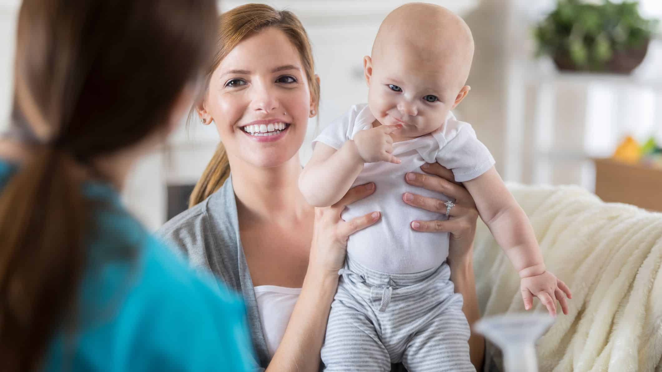 Newborn being cared for by a Newborn Care Specialist in Los Angeles