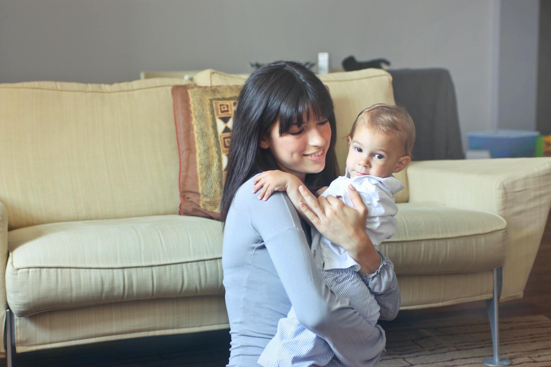 Nanny and child outdoors in Los Angeles